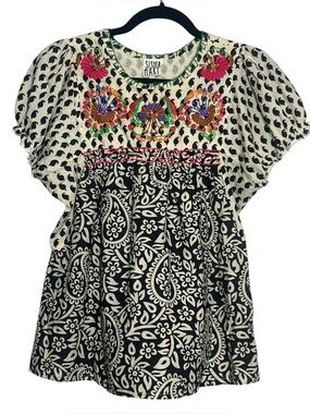 Sister Mary Top Womens Size XS Embroidered Boho Beachy Floral